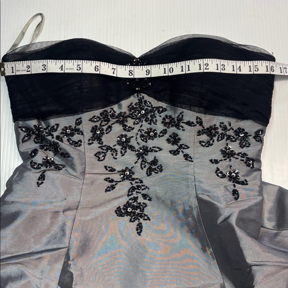 Elegant Strapless Black and Gray Dress - Picture 5 of 8